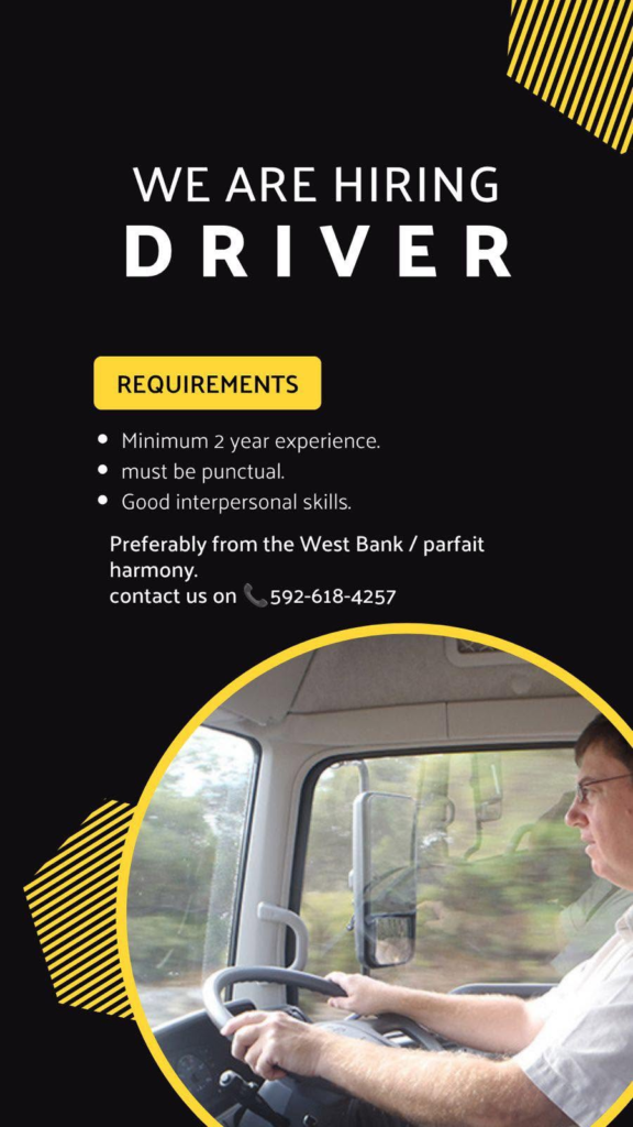 driver job in guyana