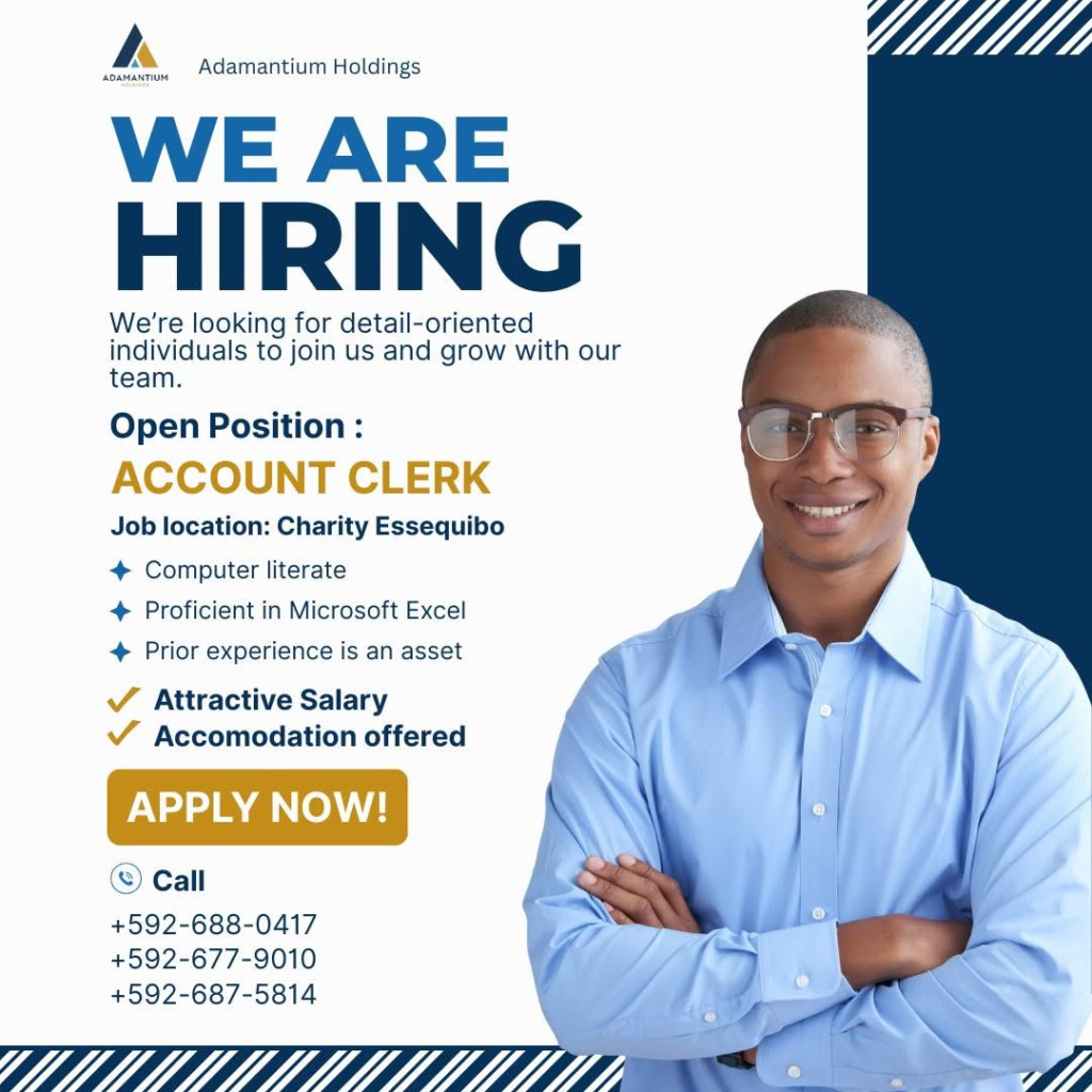 accounts clerk job in guyana