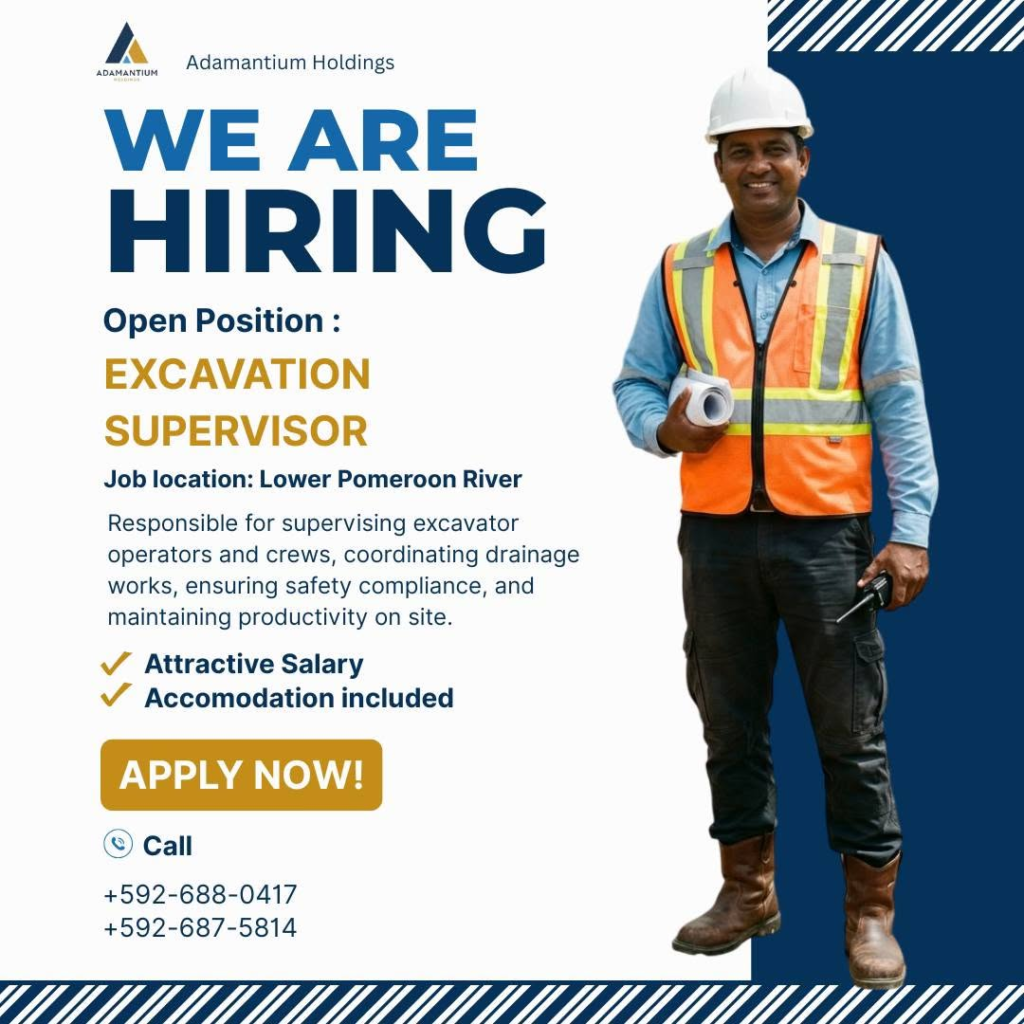 excavation supervisor job in guyana