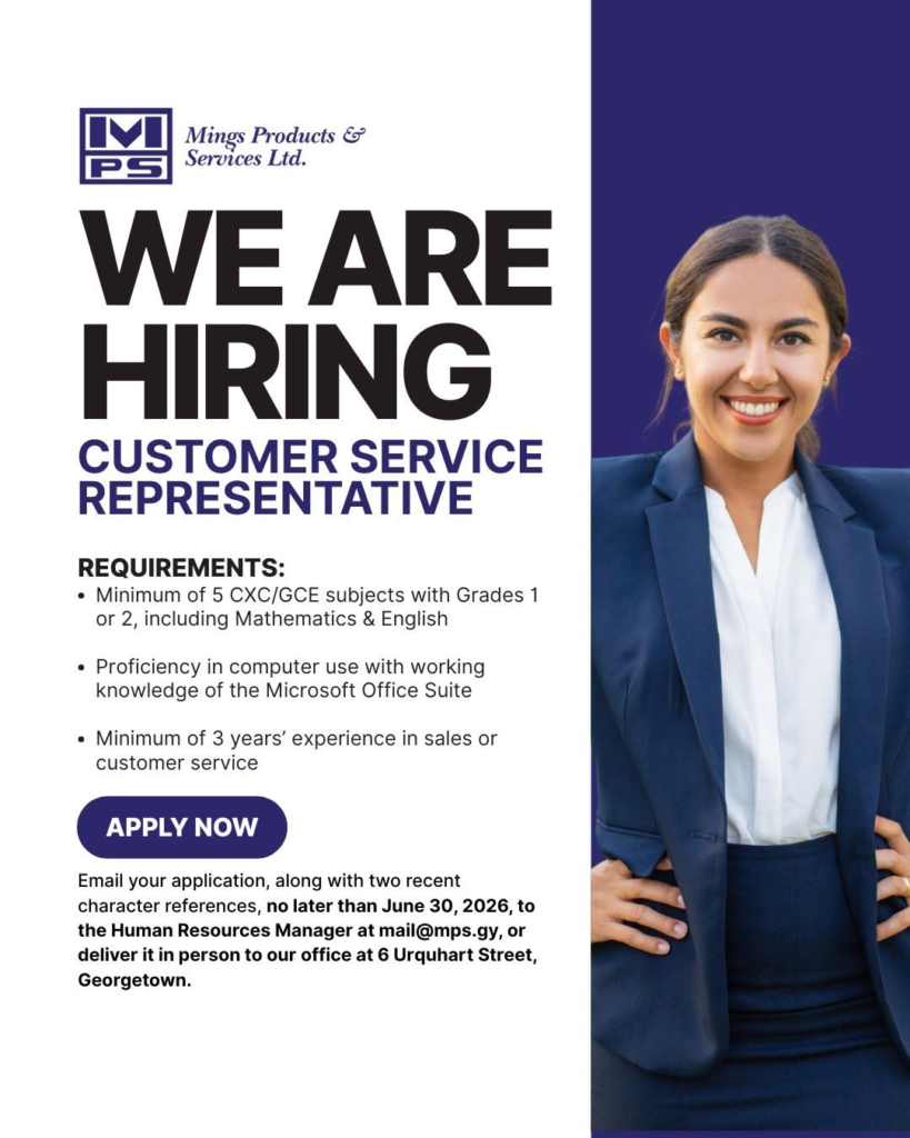 CUSTOMER SERVICE REPRESENTATIVE job in guyana