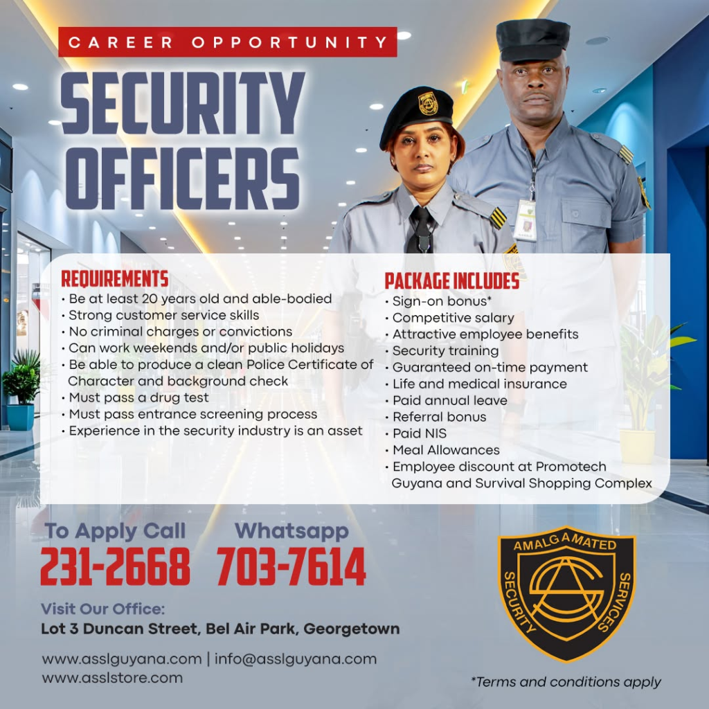 security officer vacancy in guyana