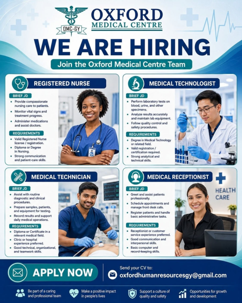 hiring now in guyana