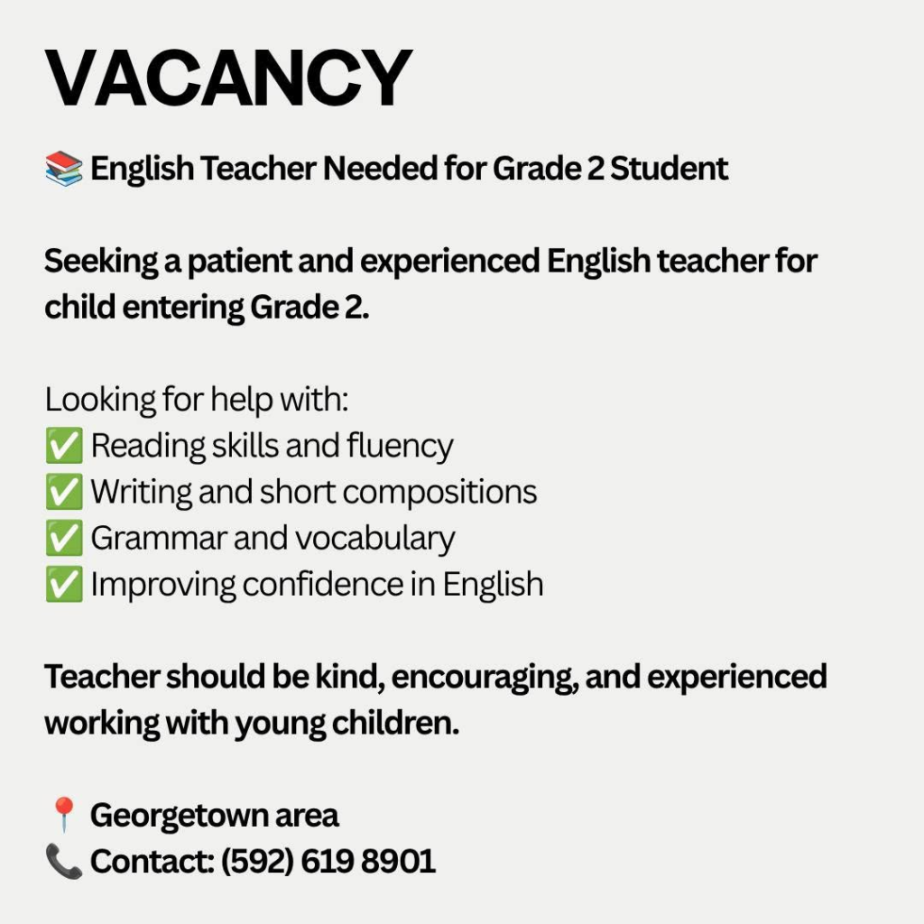 Jobs in Guyana
Urgent Jobs in Guyana
Urgent Vacancies in Guyana
Vacancies in Guyana 2026
Latest Vacancies in Guyana 2026
Part-Time Jobs in Guyana
Jobs in Guyana for Foreigners
Work From Home Jobs in Guyana
Driver Jobs in Guyana
High-Paying Jobs in Guyana
No Experience Jobs in Guyana
Jobs in Guyana with No Experience Required
Latest Jobs in Guyana
New Jobs in Guyana
Jobs Hiring Now in Guyana
Immediate Hiring in Guyana
Full-Time Jobs in Guyana
Entry-Level Jobs in Guyana
Online Jobs in Guyana
Government Jobs in Guyana
Oil and Gas Jobs in Guyana
Remote Jobs in Guyana
Female Jobs in Guyana
Jobs in Georgetown, Guyana
Jobs in Berbice, Guyana
Jobs in Linden, Guyana
Weekend Jobs in Guyana