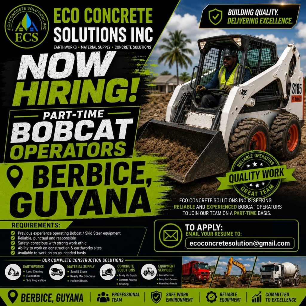 Jobs in Guyana
Urgent Jobs in Guyana
Urgent Vacancies in Guyana
Vacancies in Guyana 2026
Latest Vacancies in Guyana 2026
Part-Time Jobs in Guyana
Jobs in Guyana for Foreigners
Work From Home Jobs in Guyana
Driver Jobs in Guyana
High-Paying Jobs in Guyana
No Experience Jobs in Guyana
Jobs in Guyana with No Experience Required
Latest Jobs in Guyana
New Jobs in Guyana
Jobs Hiring Now in Guyana
Immediate Hiring in Guyana
Full-Time Jobs in Guyana
Entry-Level Jobs in Guyana
Online Jobs in Guyana
Government Jobs in Guyana
Oil and Gas Jobs in Guyana
Remote Jobs in Guyana
Female Jobs in Guyana
Jobs in Georgetown, Guyana
Jobs in Berbice, Guyana
Jobs in Linden, Guyana
Weekend Jobs in Guyana