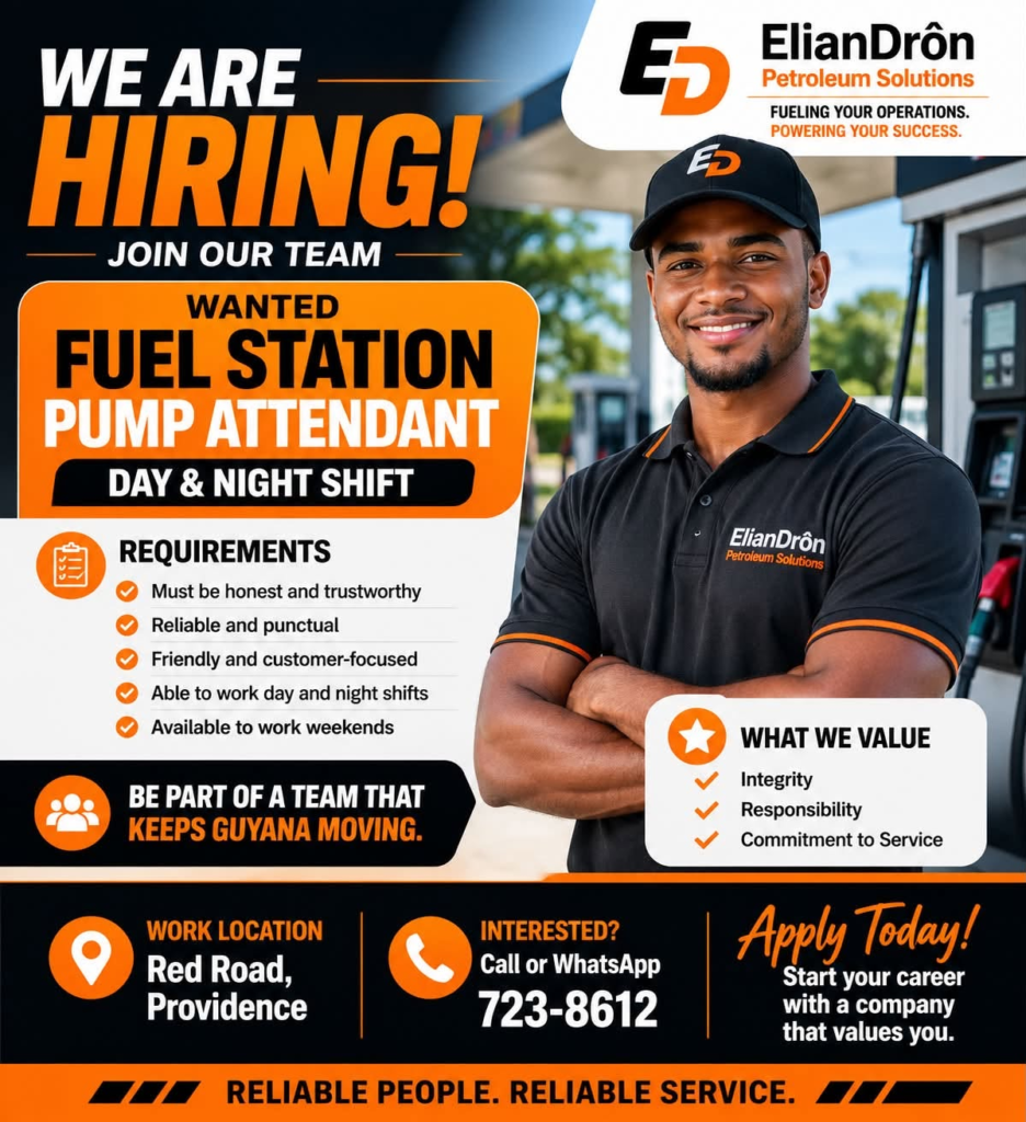 Jobs in Guyana
Urgent Jobs in Guyana
Urgent Vacancies in Guyana
Vacancies in Guyana 2026
Latest Vacancies in Guyana 2026
Part-Time Jobs in Guyana
Jobs in Guyana for Foreigners
Work From Home Jobs in Guyana
Driver Jobs in Guyana
High-Paying Jobs in Guyana
No Experience Jobs in Guyana
Jobs in Guyana with No Experience Required
Latest Jobs in Guyana
New Jobs in Guyana
Jobs Hiring Now in Guyana
Immediate Hiring in Guyana
Full-Time Jobs in Guyana
Entry-Level Jobs in Guyana
Online Jobs in Guyana
Government Jobs in Guyana
Oil and Gas Jobs in Guyana
Remote Jobs in Guyana
Female Jobs in Guyana
Jobs in Georgetown, Guyana
Jobs in Berbice, Guyana
Jobs in Linden, Guyana
Weekend Jobs in Guyana