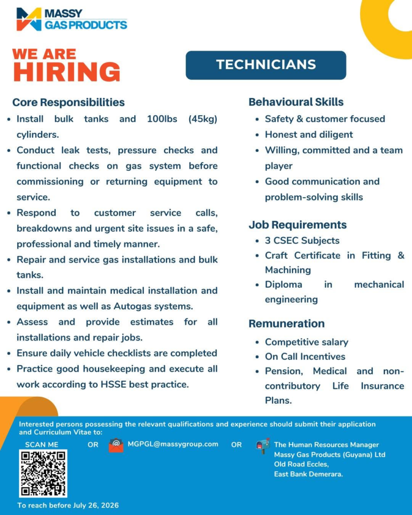 Jobs in Guyana
Urgent Jobs in Guyana
Urgent Vacancies in Guyana
Vacancies in Guyana 2026
Latest Vacancies in Guyana 2026
Part-Time Jobs in Guyana
Jobs in Guyana for Foreigners
Work From Home Jobs in Guyana
Driver Jobs in Guyana
High-Paying Jobs in Guyana
No Experience Jobs in Guyana
Jobs in Guyana with No Experience Required
Latest Jobs in Guyana
New Jobs in Guyana
Jobs Hiring Now in Guyana
Immediate Hiring in Guyana
Full-Time Jobs in Guyana
Entry-Level Jobs in Guyana
Online Jobs in Guyana
Government Jobs in Guyana
Oil and Gas Jobs in Guyana
Remote Jobs in Guyana
Female Jobs in Guyana
Jobs in Georgetown, Guyana
Jobs in Berbice, Guyana
Jobs in Linden, Guyana
Weekend Jobs in Guyana