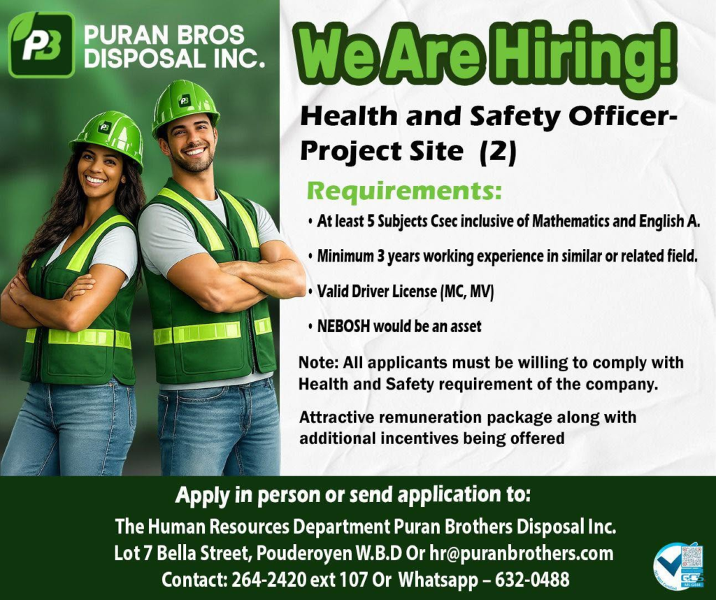 Jobs in Guyana
Urgent Jobs in Guyana
Urgent Vacancies in Guyana
Vacancies in Guyana 2026
Latest Vacancies in Guyana 2026
Part-Time Jobs in Guyana
Jobs in Guyana for Foreigners
Work From Home Jobs in Guyana
Driver Jobs in Guyana
High-Paying Jobs in Guyana
No Experience Jobs in Guyana
Jobs in Guyana with No Experience Required
Latest Jobs in Guyana
New Jobs in Guyana
Jobs Hiring Now in Guyana
Immediate Hiring in Guyana
Full-Time Jobs in Guyana
Entry-Level Jobs in Guyana
Online Jobs in Guyana
Government Jobs in Guyana
Oil and Gas Jobs in Guyana
Remote Jobs in Guyana
Female Jobs in Guyana
Jobs in Georgetown, Guyana
Jobs in Berbice, Guyana
Jobs in Linden, Guyana
Weekend Jobs in Guyana