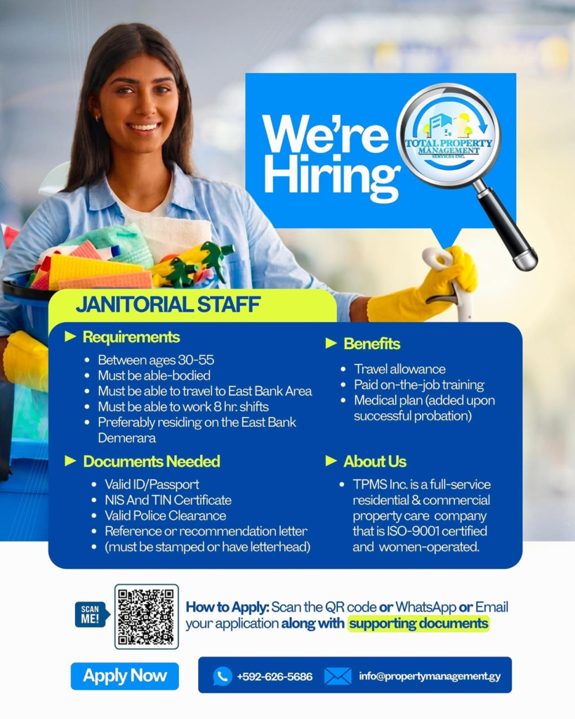 Jobs in Guyana
Urgent Jobs in Guyana
Urgent Vacancies in Guyana
Vacancies in Guyana 2026
Latest Vacancies in Guyana 2026
Part-Time Jobs in Guyana
Jobs in Guyana for Foreigners
Work From Home Jobs in Guyana
Driver Jobs in Guyana
High-Paying Jobs in Guyana
No Experience Jobs in Guyana
Jobs in Guyana with No Experience Required
Latest Jobs in Guyana
New Jobs in Guyana
Jobs Hiring Now in Guyana
Immediate Hiring in Guyana
Full-Time Jobs in Guyana
Entry-Level Jobs in Guyana
Online Jobs in Guyana
Government Jobs in Guyana
Oil and Gas Jobs in Guyana
Remote Jobs in Guyana
Female Jobs in Guyana
Jobs in Georgetown, Guyana
Jobs in Berbice, Guyana
Jobs in Linden, Guyana
Weekend Jobs in Guyana