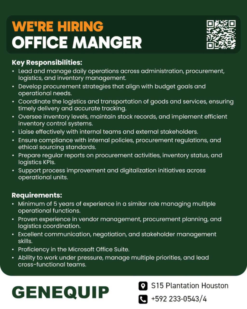 Jobs in Guyana
Urgent Jobs in Guyana
Urgent Vacancies in Guyana
Vacancies in Guyana 2026
Latest Vacancies in Guyana 2026
Part-Time Jobs in Guyana
Jobs in Guyana for Foreigners
Work From Home Jobs in Guyana
Driver Jobs in Guyana
High-Paying Jobs in Guyana
No Experience Jobs in Guyana
Jobs in Guyana with No Experience Required
Latest Jobs in Guyana
New Jobs in Guyana
Jobs Hiring Now in Guyana
Immediate Hiring in Guyana
Full-Time Jobs in Guyana
Entry-Level Jobs in Guyana
Online Jobs in Guyana
Government Jobs in Guyana
Oil and Gas Jobs in Guyana
Remote Jobs in Guyana
Female Jobs in Guyana
Jobs in Georgetown, Guyana
Jobs in Berbice, Guyana
Jobs in Linden, Guyana
Weekend Jobs in Guyana