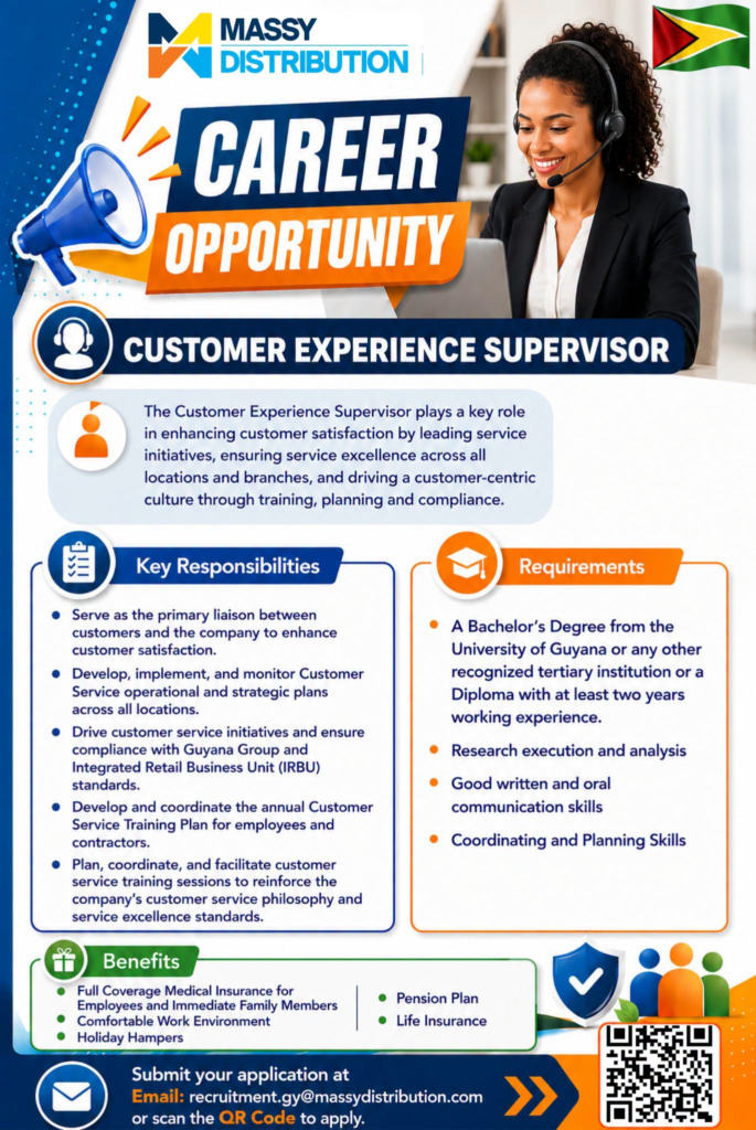 Jobs in Guyana
Urgent Jobs in Guyana
Urgent Vacancies in Guyana
Vacancies in Guyana 2026
Latest Vacancies in Guyana 2026
Part-Time Jobs in Guyana
Jobs in Guyana for Foreigners
Work From Home Jobs in Guyana
Driver Jobs in Guyana
High-Paying Jobs in Guyana
No Experience Jobs in Guyana
Jobs in Guyana with No Experience Required
Latest Jobs in Guyana
New Jobs in Guyana
Jobs Hiring Now in Guyana
Immediate Hiring in Guyana
Full-Time Jobs in Guyana
Entry-Level Jobs in Guyana
Online Jobs in Guyana
Government Jobs in Guyana
Oil and Gas Jobs in Guyana
Remote Jobs in Guyana
Female Jobs in Guyana
Jobs in Georgetown, Guyana
Jobs in Berbice, Guyana
Jobs in Linden, Guyana
Weekend Jobs in Guyana