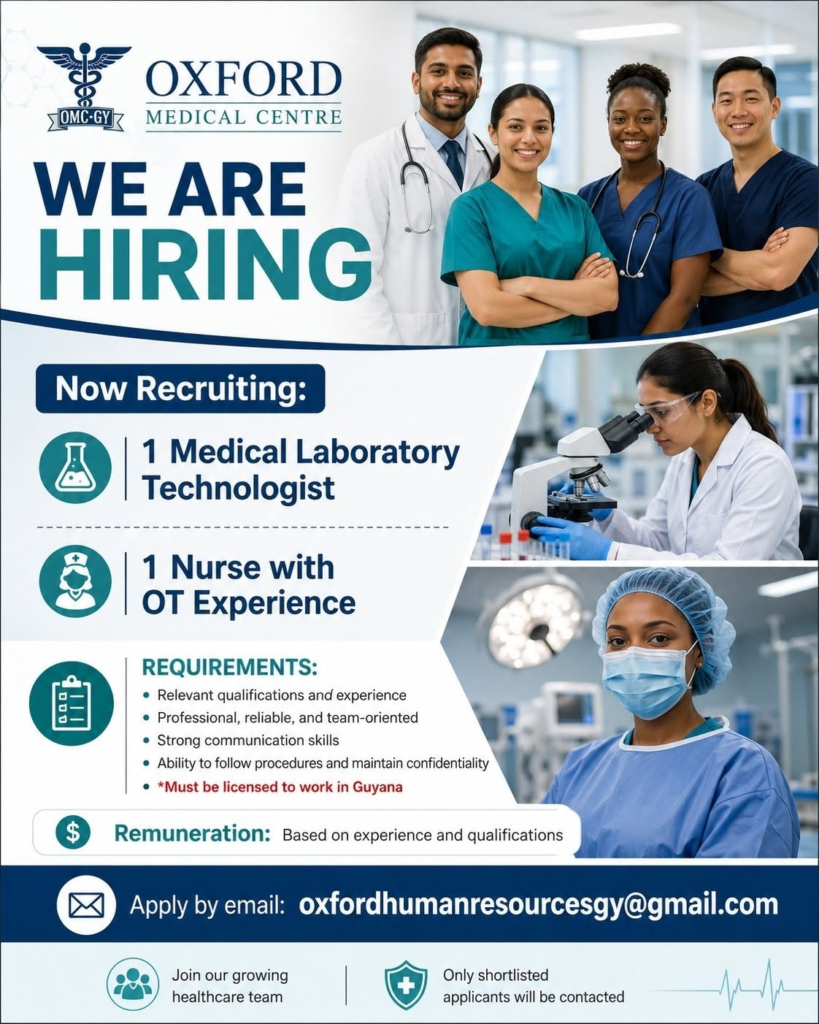 Jobs in Guyana
Urgent Jobs in Guyana
Urgent Vacancies in Guyana
Vacancies in Guyana 2026
Latest Vacancies in Guyana 2026
Part-Time Jobs in Guyana
Jobs in Guyana for Foreigners
Work From Home Jobs in Guyana
Driver Jobs in Guyana
High-Paying Jobs in Guyana
No Experience Jobs in Guyana
Jobs in Guyana with No Experience Required
Latest Jobs in Guyana
New Jobs in Guyana
Jobs Hiring Now in Guyana
Immediate Hiring in Guyana
Full-Time Jobs in Guyana
Entry-Level Jobs in Guyana
Online Jobs in Guyana
Government Jobs in Guyana
Oil and Gas Jobs in Guyana
Remote Jobs in Guyana
Female Jobs in Guyana
Jobs in Georgetown, Guyana
Jobs in Berbice, Guyana
Jobs in Linden, Guyana
Weekend Jobs in Guyana