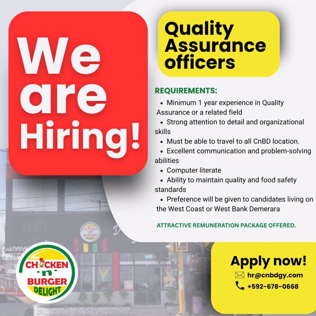 Jobs in Guyana
Urgent Jobs in Guyana
Urgent Vacancies in Guyana
Vacancies in Guyana 2026
Latest Vacancies in Guyana 2026
Part-Time Jobs in Guyana
Jobs in Guyana for Foreigners
Work From Home Jobs in Guyana
Driver Jobs in Guyana
High-Paying Jobs in Guyana
No Experience Jobs in Guyana
Jobs in Guyana with No Experience Required
Latest Jobs in Guyana
New Jobs in Guyana
Jobs Hiring Now in Guyana
Immediate Hiring in Guyana
Full-Time Jobs in Guyana
Entry-Level Jobs in Guyana
Online Jobs in Guyana
Government Jobs in Guyana
Oil and Gas Jobs in Guyana
Remote Jobs in Guyana
Female Jobs in Guyana
Jobs in Georgetown, Guyana
Jobs in Berbice, Guyana
Jobs in Linden, Guyana
Weekend Jobs in Guyana