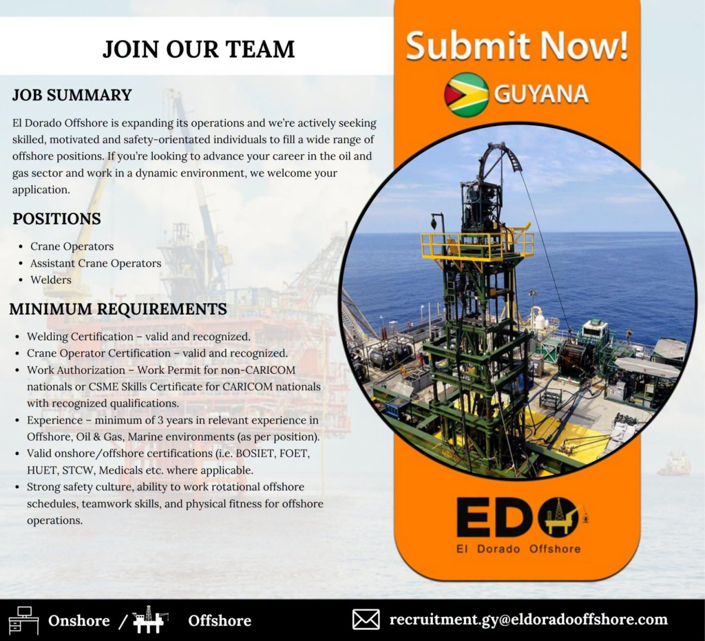 Jobs in Guyana
Urgent Jobs in Guyana
Urgent Vacancies in Guyana
Vacancies in Guyana 2026
Latest Vacancies in Guyana 2026
Part-Time Jobs in Guyana
Jobs in Guyana for Foreigners
Work From Home Jobs in Guyana
Driver Jobs in Guyana
High-Paying Jobs in Guyana
No Experience Jobs in Guyana
Jobs in Guyana with No Experience Required
Latest Jobs in Guyana
New Jobs in Guyana
Jobs Hiring Now in Guyana
Immediate Hiring in Guyana
Full-Time Jobs in Guyana
Entry-Level Jobs in Guyana
Online Jobs in Guyana
Government Jobs in Guyana
Oil and Gas Jobs in Guyana
Remote Jobs in Guyana
Female Jobs in Guyana
Jobs in Georgetown, Guyana
Jobs in Berbice, Guyana
Jobs in Linden, Guyana
Weekend Jobs in Guyana