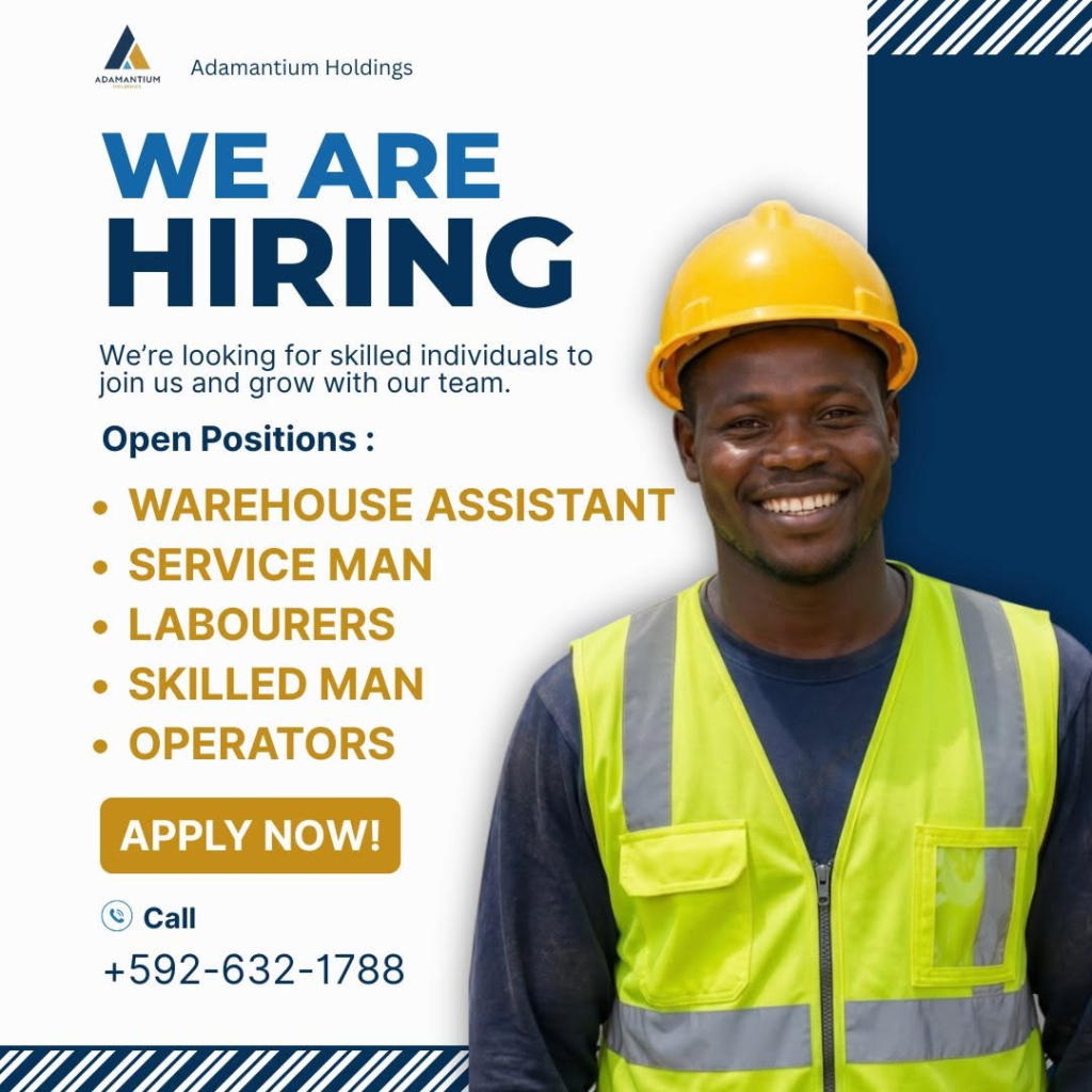Jobs in Guyana
Urgent Jobs in Guyana
Urgent Vacancies in Guyana
Vacancies in Guyana 2026
Latest Vacancies in Guyana 2026
Part-Time Jobs in Guyana
Jobs in Guyana for Foreigners
Work From Home Jobs in Guyana
Driver Jobs in Guyana
High-Paying Jobs in Guyana
No Experience Jobs in Guyana
Jobs in Guyana with No Experience Required
Latest Jobs in Guyana
New Jobs in Guyana
Jobs Hiring Now in Guyana
Immediate Hiring in Guyana
Full-Time Jobs in Guyana
Entry-Level Jobs in Guyana
Online Jobs in Guyana
Government Jobs in Guyana
Oil and Gas Jobs in Guyana
Remote Jobs in Guyana
Female Jobs in Guyana
Jobs in Georgetown, Guyana
Jobs in Berbice, Guyana
Jobs in Linden, Guyana
Weekend Jobs in Guyana