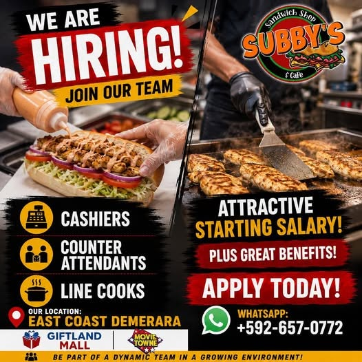 Jobs in Guyana
Urgent Jobs in Guyana
Urgent Vacancies in Guyana
Vacancies in Guyana 2026
Latest Vacancies in Guyana 2026
Part-Time Jobs in Guyana
Jobs in Guyana for Foreigners
Work From Home Jobs in Guyana
Driver Jobs in Guyana
High-Paying Jobs in Guyana
No Experience Jobs in Guyana
Jobs in Guyana with No Experience Required
Latest Jobs in Guyana
New Jobs in Guyana
Jobs Hiring Now in Guyana
Immediate Hiring in Guyana
Full-Time Jobs in Guyana
Entry-Level Jobs in Guyana
Online Jobs in Guyana
Government Jobs in Guyana
Oil and Gas Jobs in Guyana
Remote Jobs in Guyana
Female Jobs in Guyana
Jobs in Georgetown, Guyana
Jobs in Berbice, Guyana
Jobs in Linden, Guyana
Weekend Jobs in Guyana