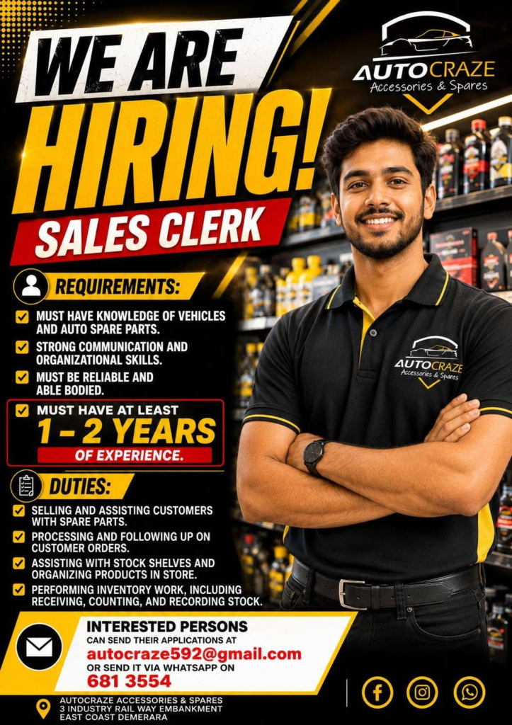 Hiring Sales Clerk 